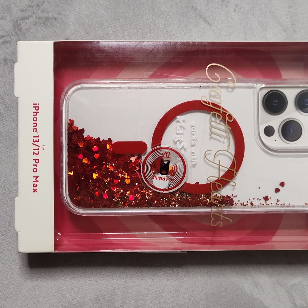 Red Glitter Heart iPhone 13/12 Pro Max Case